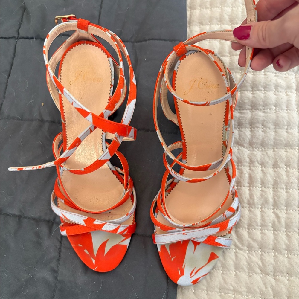 J. Crew Women's Orange Strappy Sandals